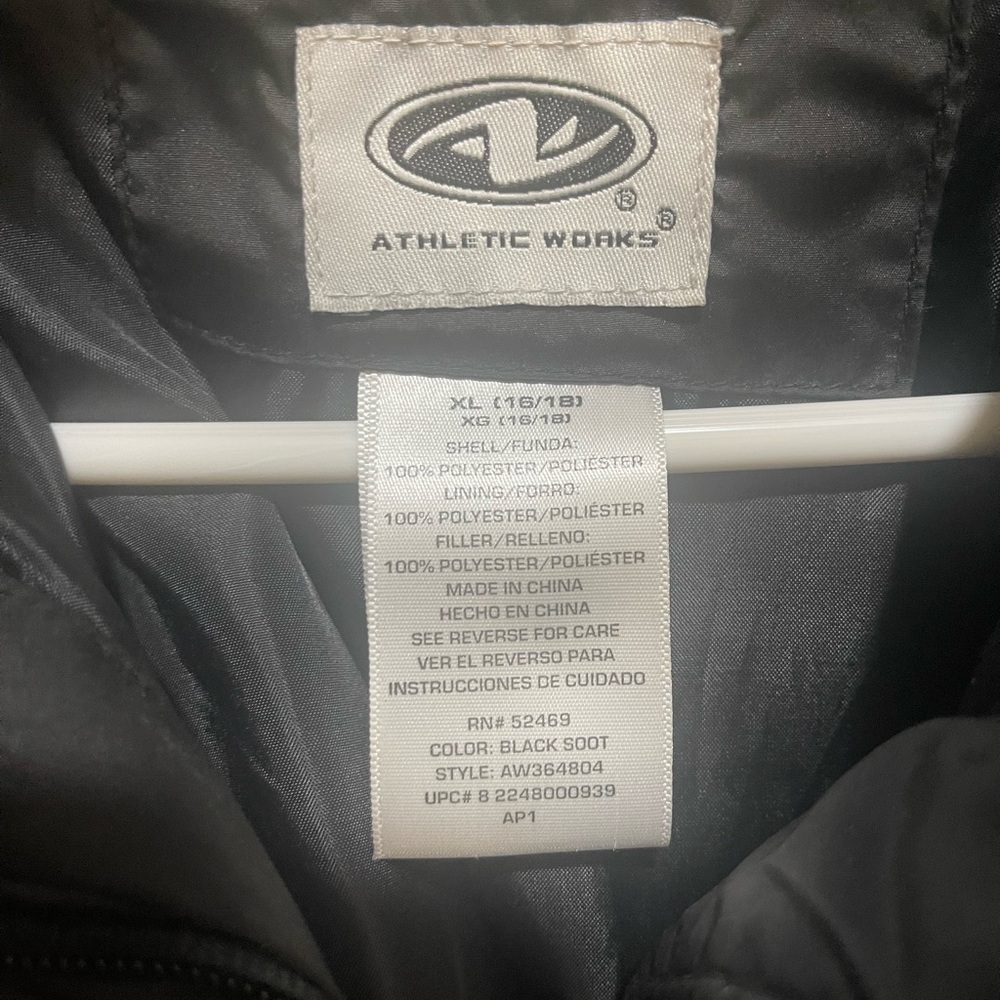 Black-Athletic Works jacket. Like new only  wore a couple of times
